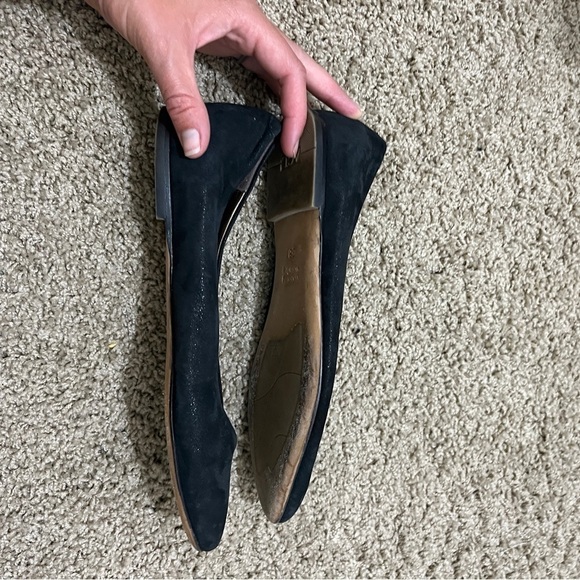 Attilio Giusti Leombruni AGL Black Pointy Toe Suede Ballet Flats - Picture 5 of 9